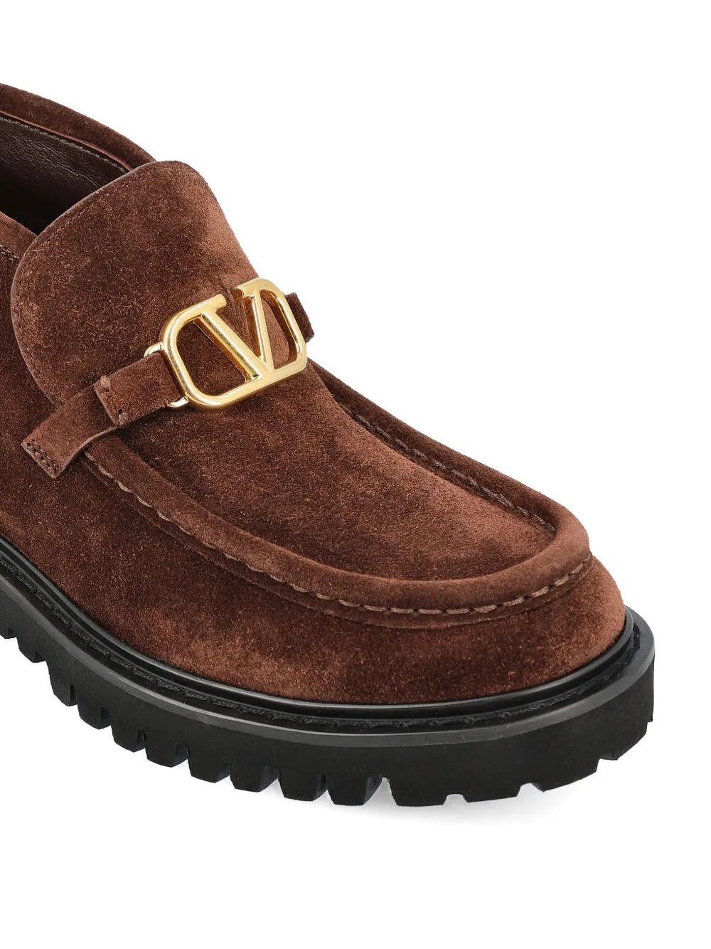 Valentino Garavani logo-plaque loafers Brown