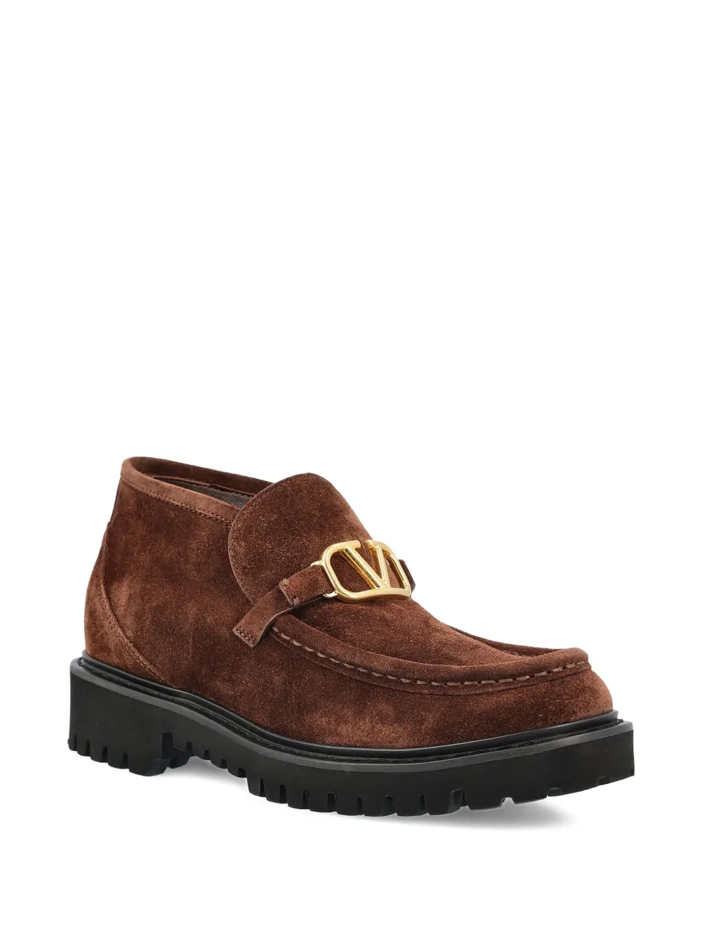 Valentino Garavani logo-plaque loafers - Bruin