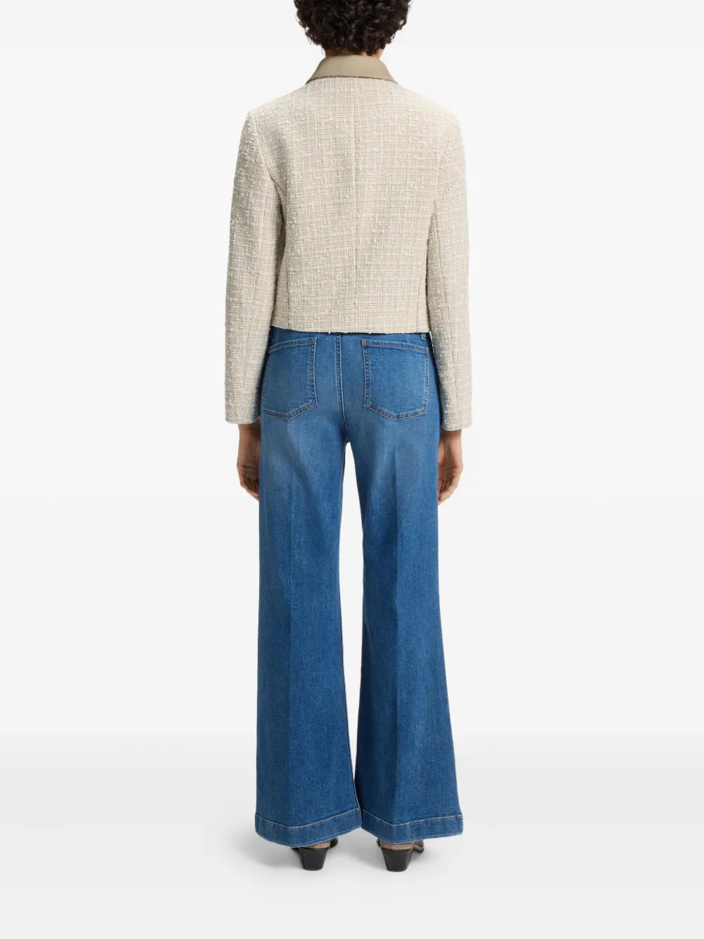 BOSS Cropped tweed jack Beige