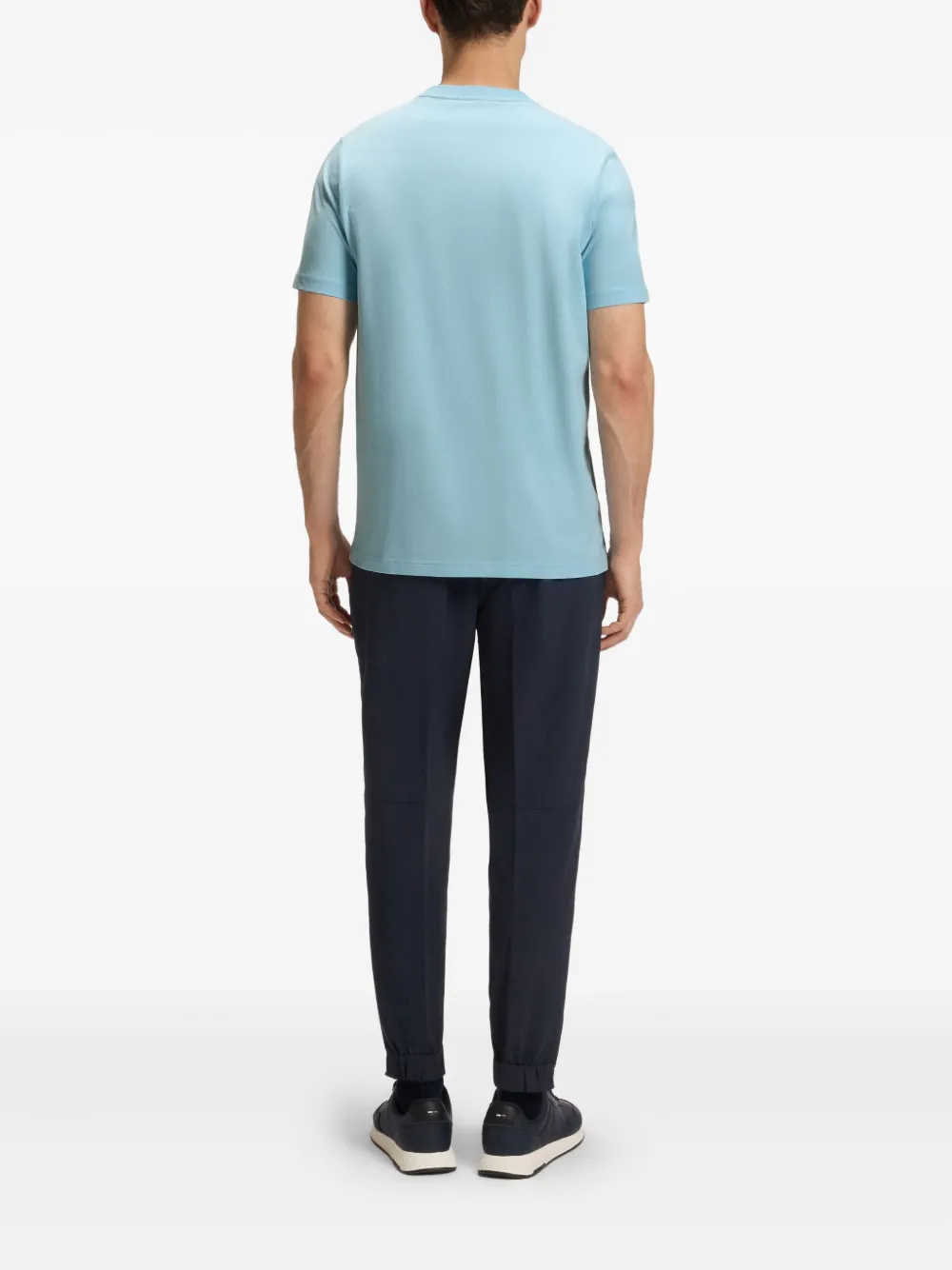 BOSS T-shirt met logodetail Blauw