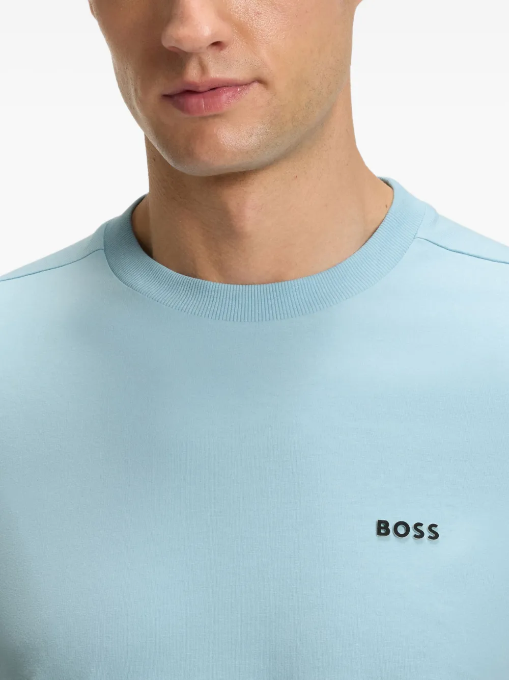BOSS T-shirt met logodetail Blauw