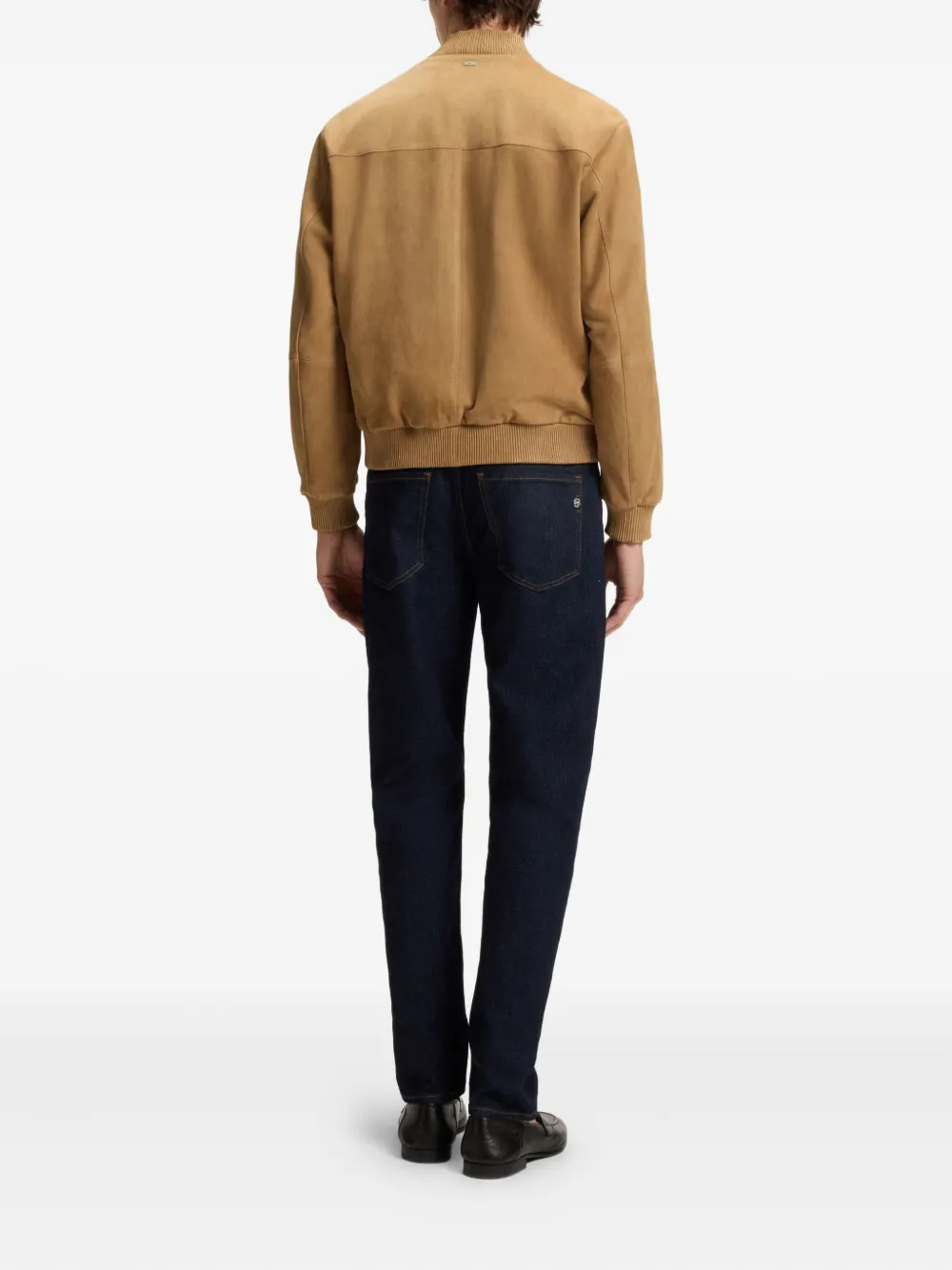 BOSS Suède bomberjack Bruin