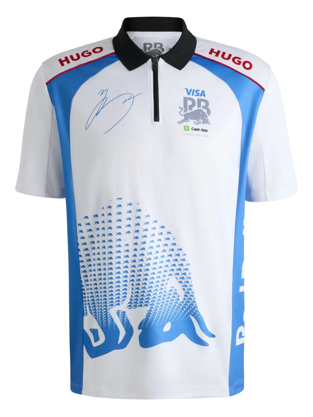 HUGO Camisa polo x VCarb com zíper | Branco | Image 1