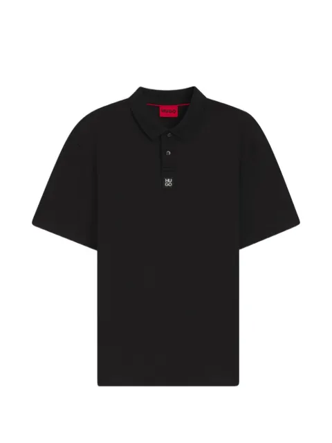 HUGO logo-patch polo shirt
