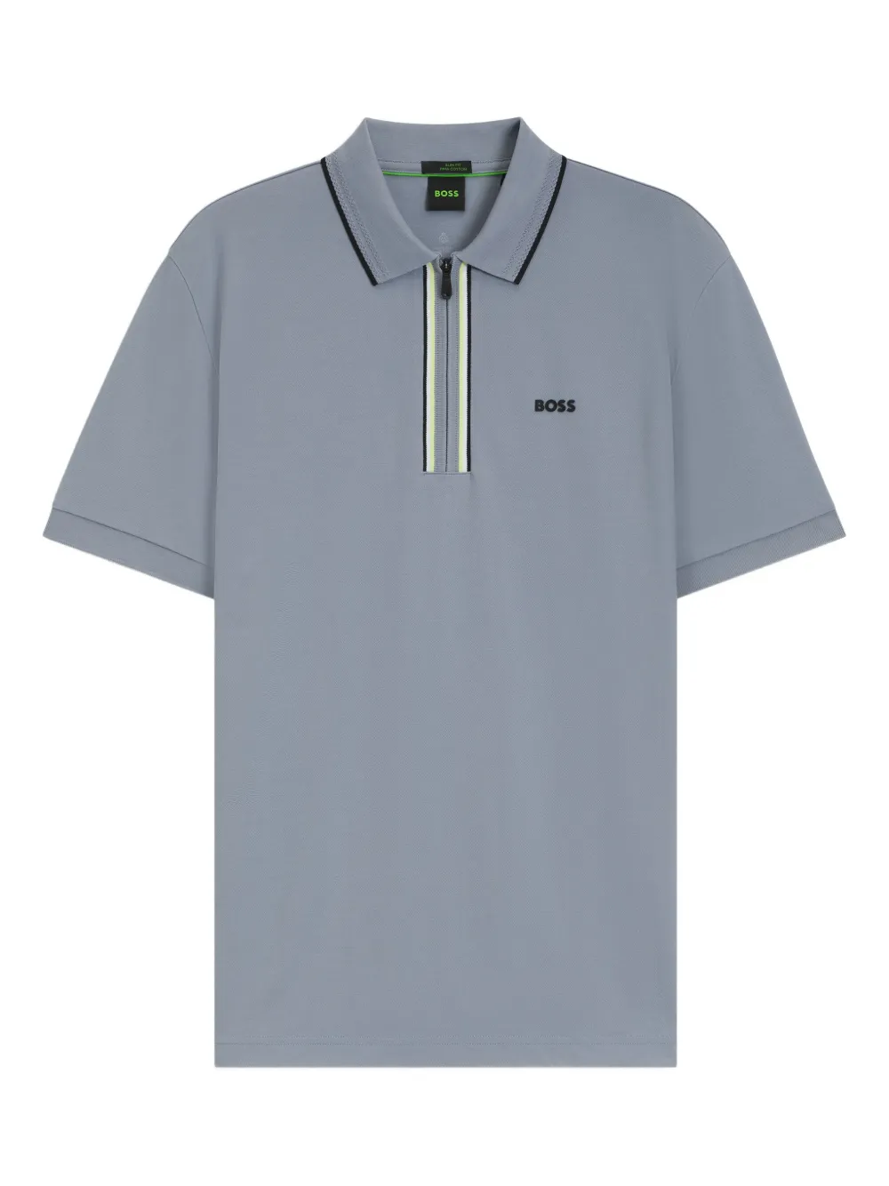 Hugo Boss Short-zip Polo Shirt In Blue