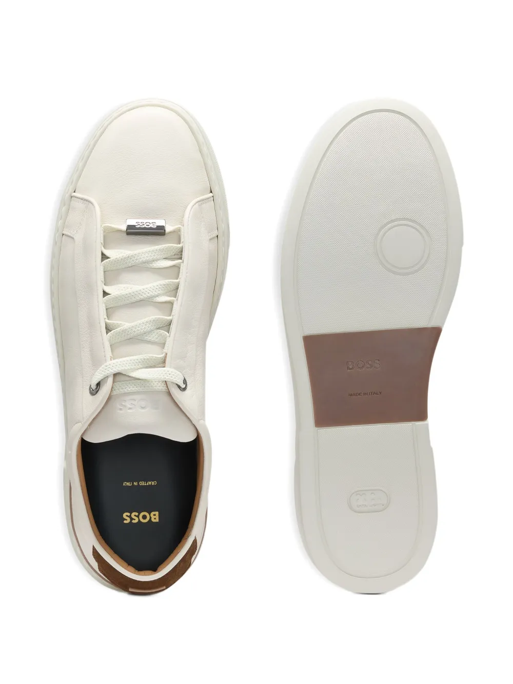 BOSS leather low-top sneakers Neutrals