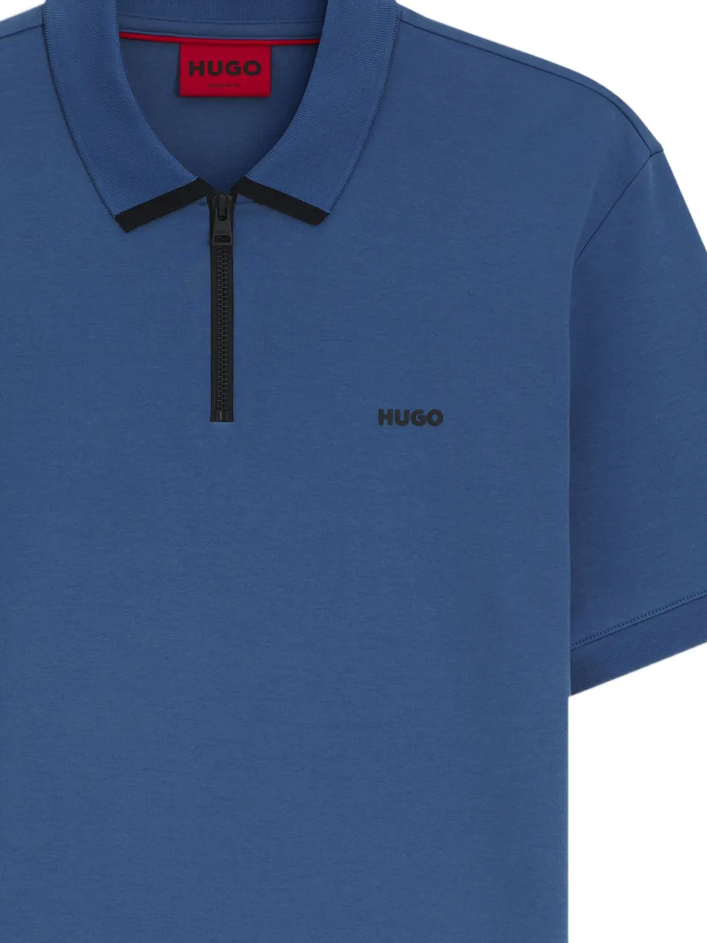 HUGO Poloshirt met rits - Blauw