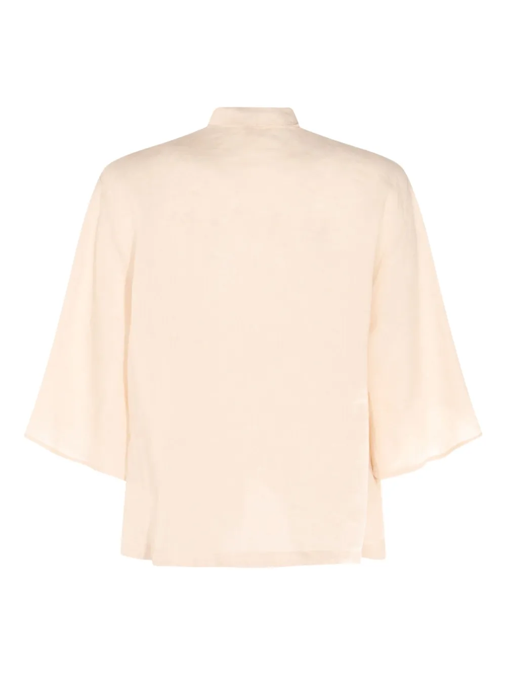 Glanshirt Blouse met strik - Beige