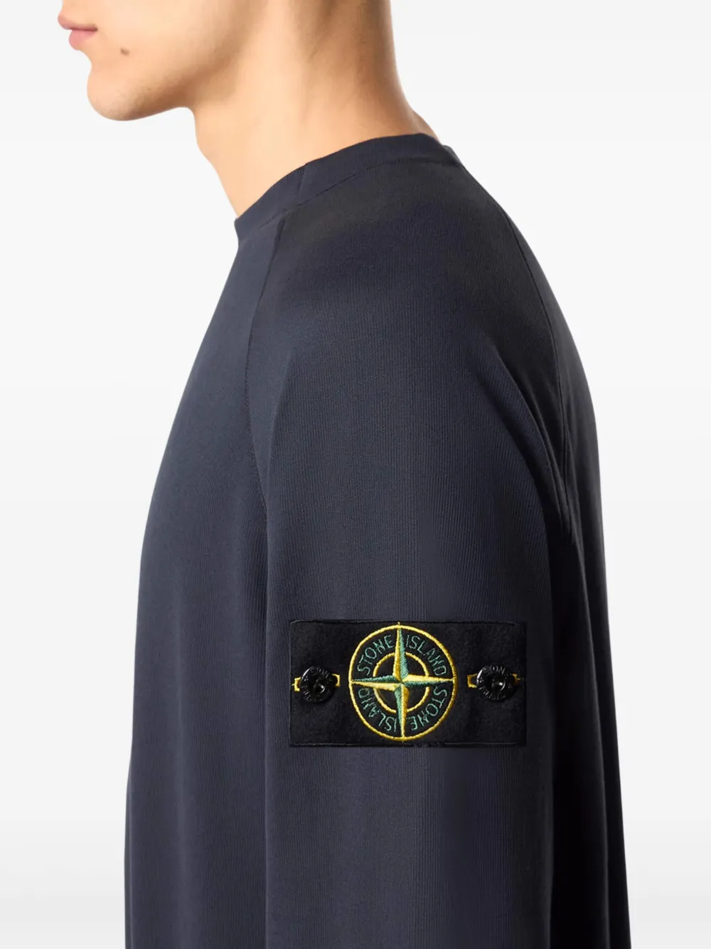 Stone Island Sweater met Compass-logopatch Blauw
