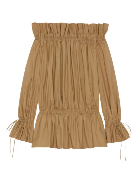 Saint Laurent gathered off-shoulder dress