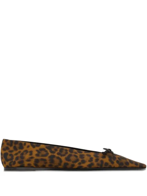 Saint Laurent Poppy leopard-print ballet flats