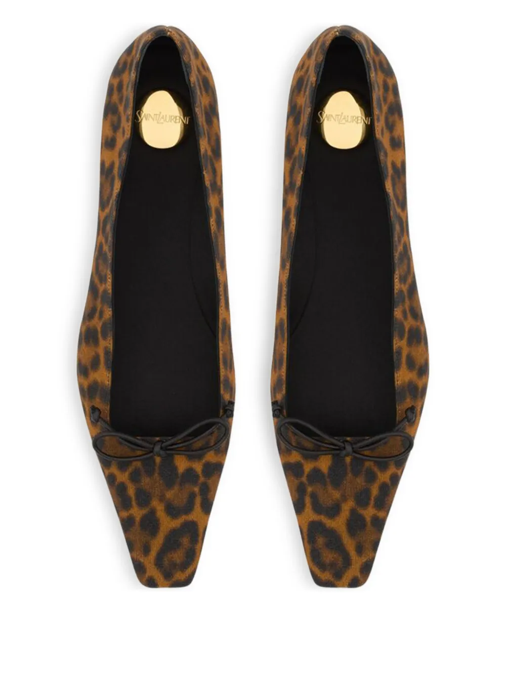 Saint Laurent Poppy leopard-print ballet flats Brown