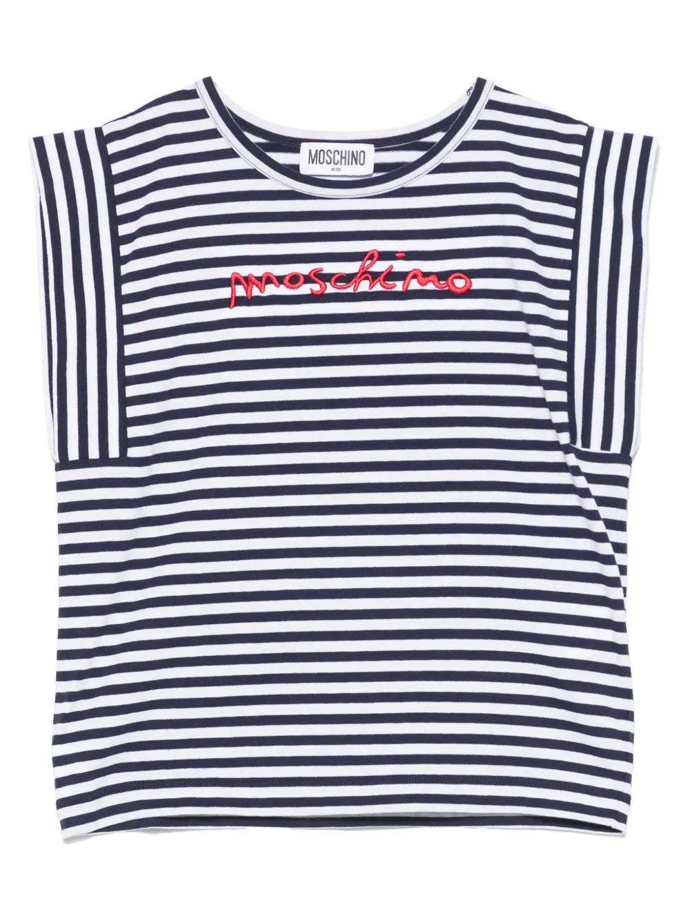 Moschino Kids Gestreept T-shirt Blauw