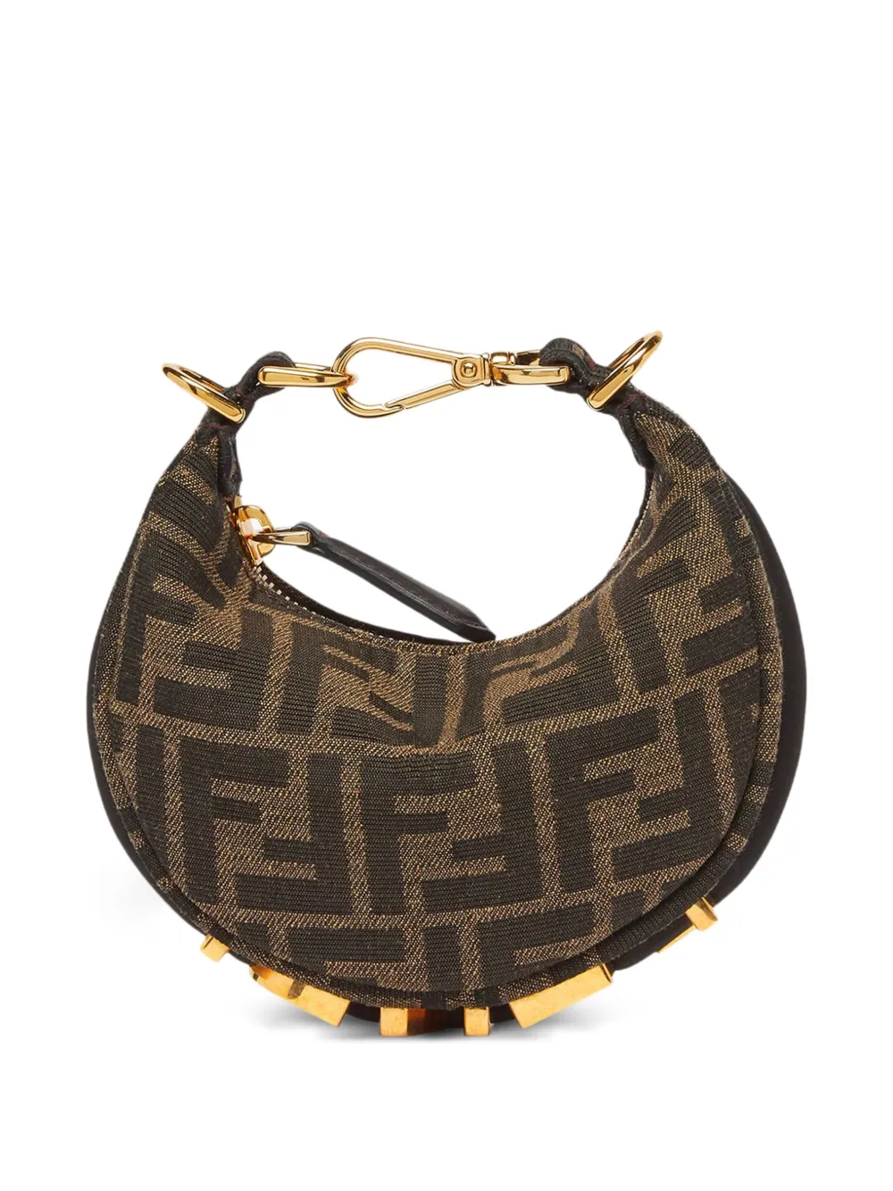 Fendi Ff Jacquard Fabric Graphy Mini Bags In Brown