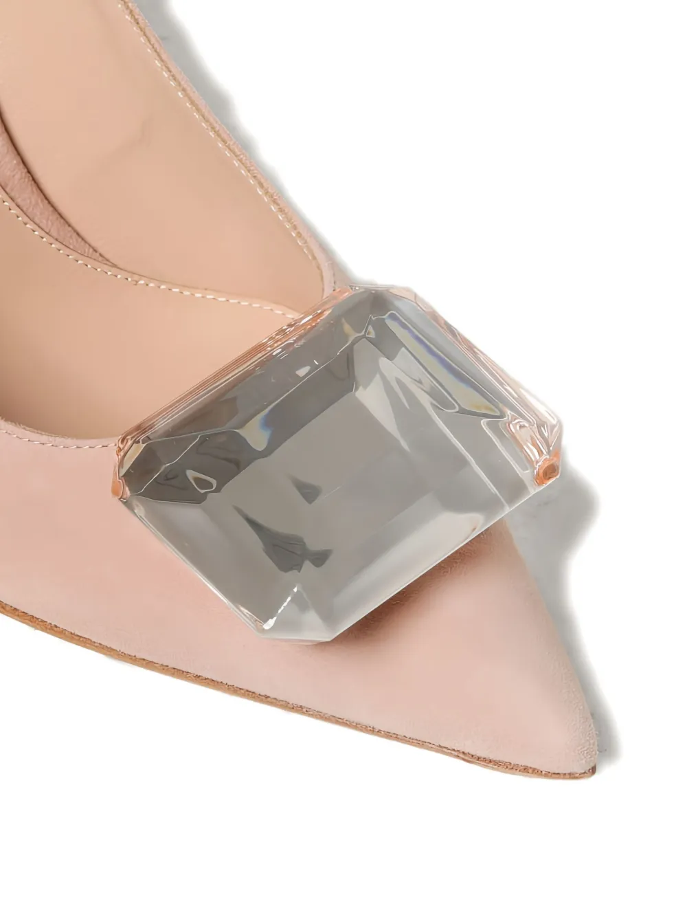 Gianvito Rossi 85mm Jaipur crystal-embellished pumps Neutrals