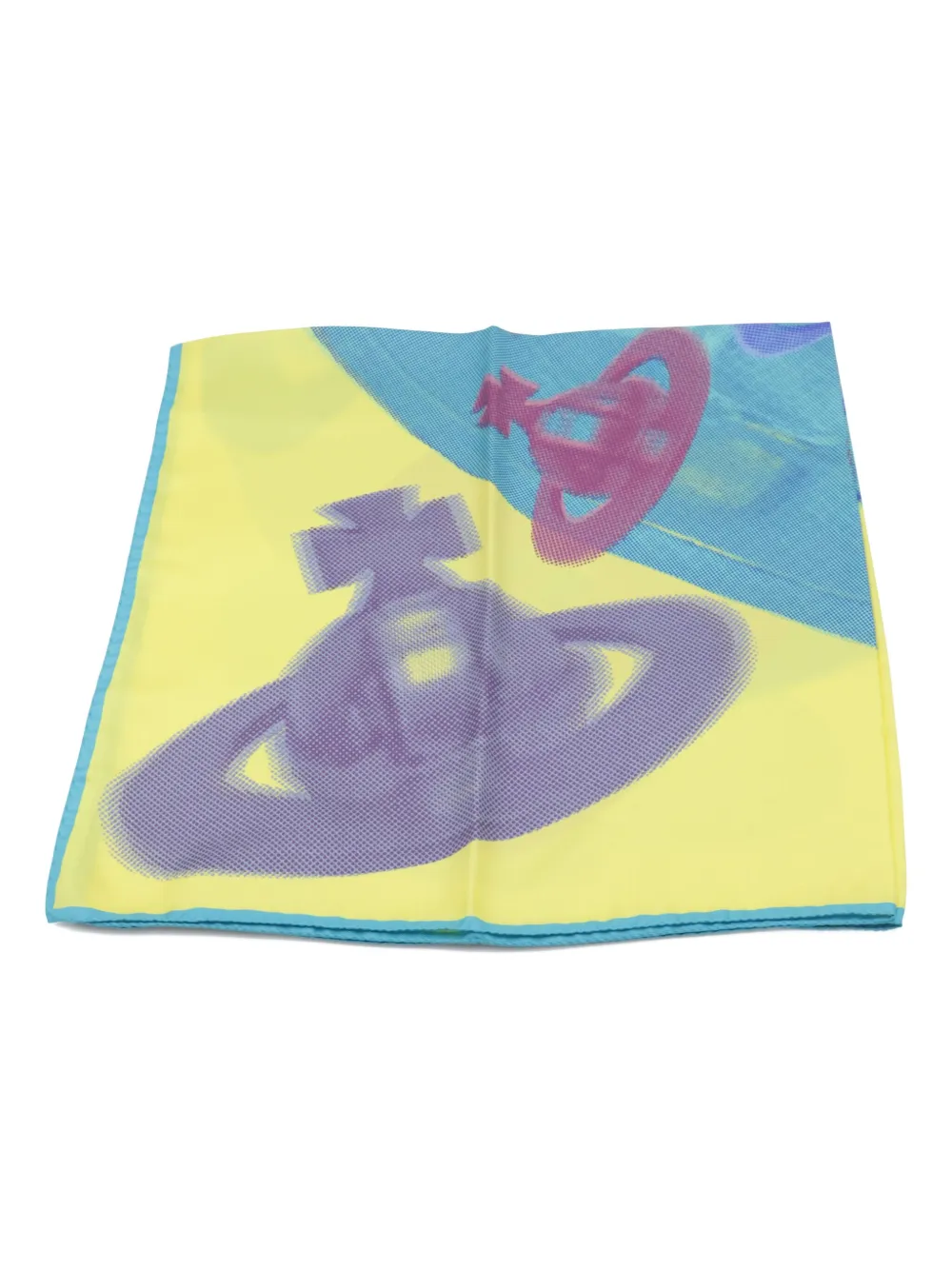 Vivienne Westwood orb-print silk scarf - イエロー Vivienne Westwood orb-print silk scarf - イエロー