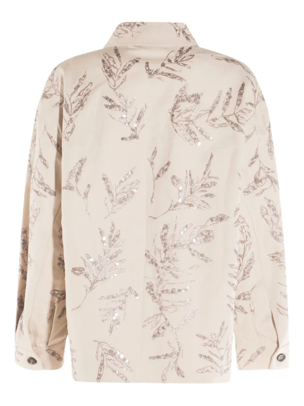 Brunello Cucinelli sequin-embellished leaf-print shirt | Shirts | Image 2