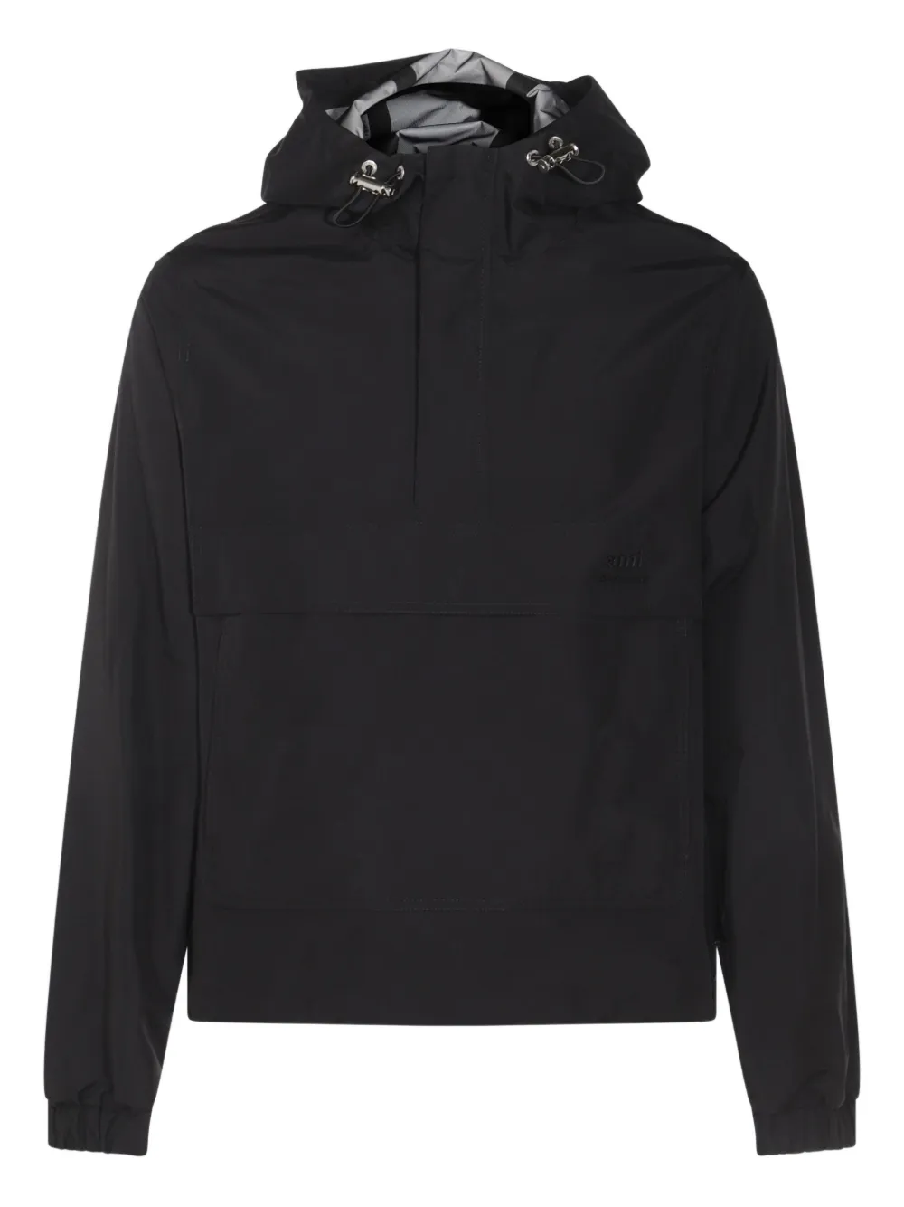 AMI Paris half-zip hooded jacket Zwart
