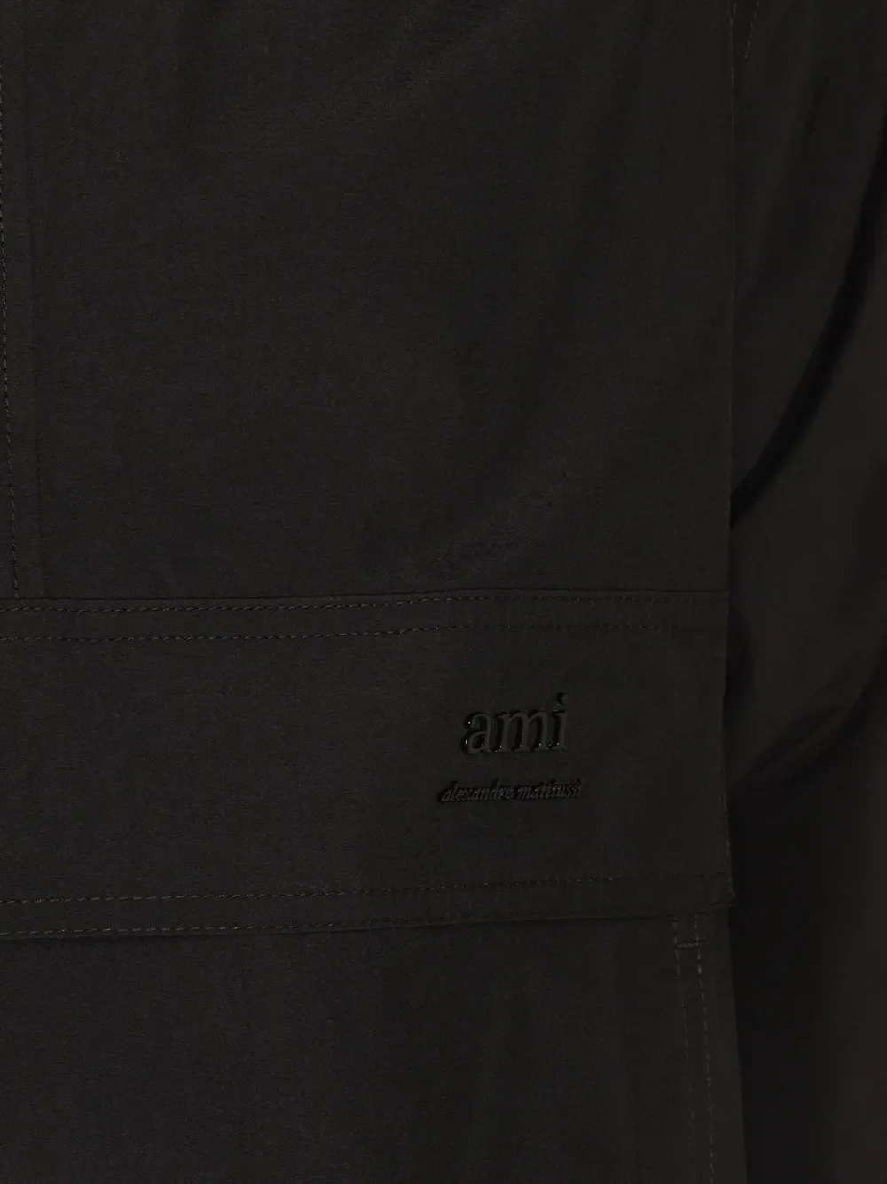 AMI Paris half-zip hooded jacket Zwart