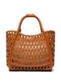 Max Mara small Marine laser-cut leather tote bag - Brown