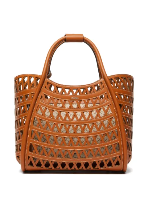 Max Mara small Marine laser-cut leather tote bag