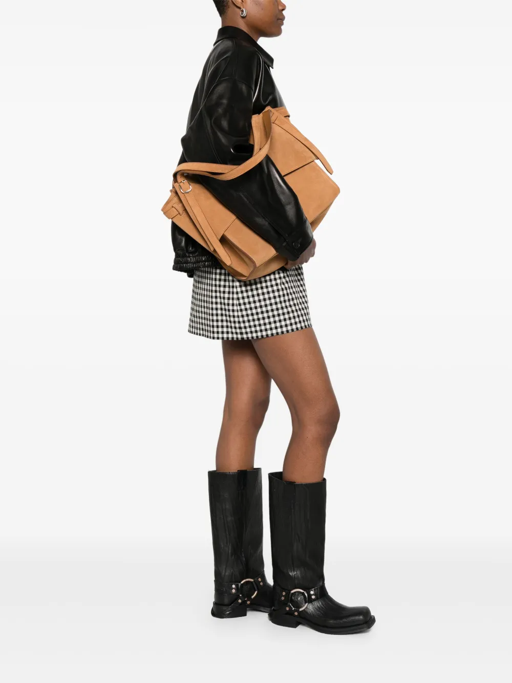Coperni medium suede shoulder bag - Bruin