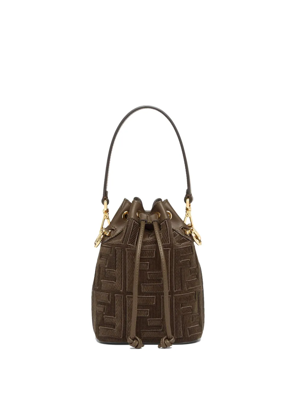 FENDI embossed-logo bucket bag | Brown | Image 1