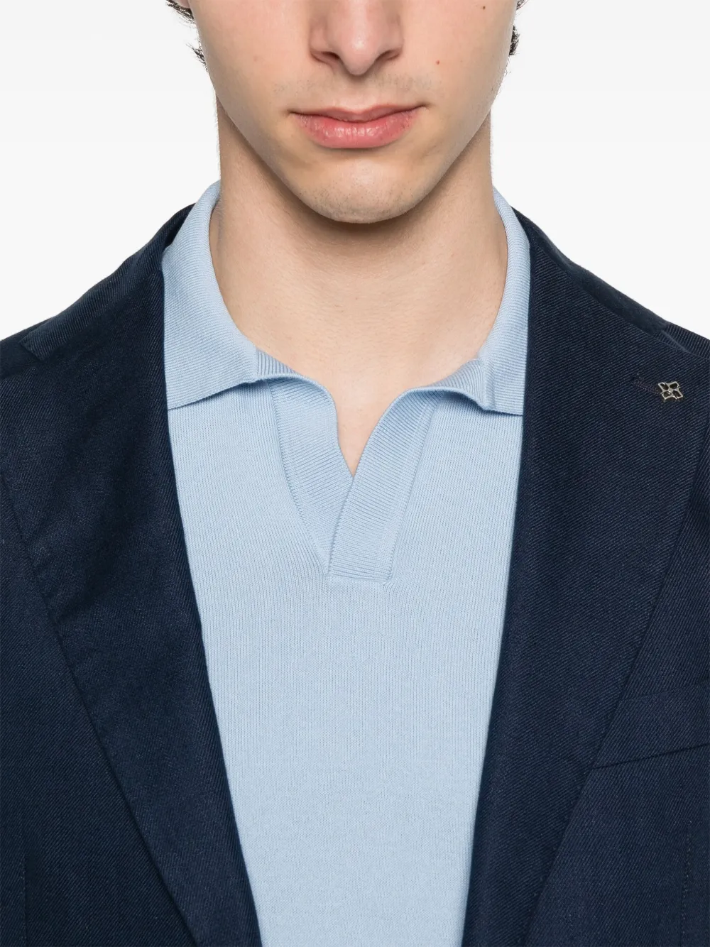 Tagliatore Classic Cotton Polo With Buttonless Collar