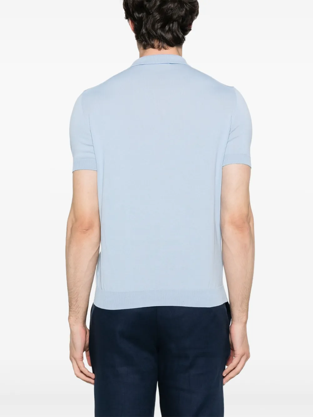 Tagliatore Classic Cotton Polo With Buttonless Collar
