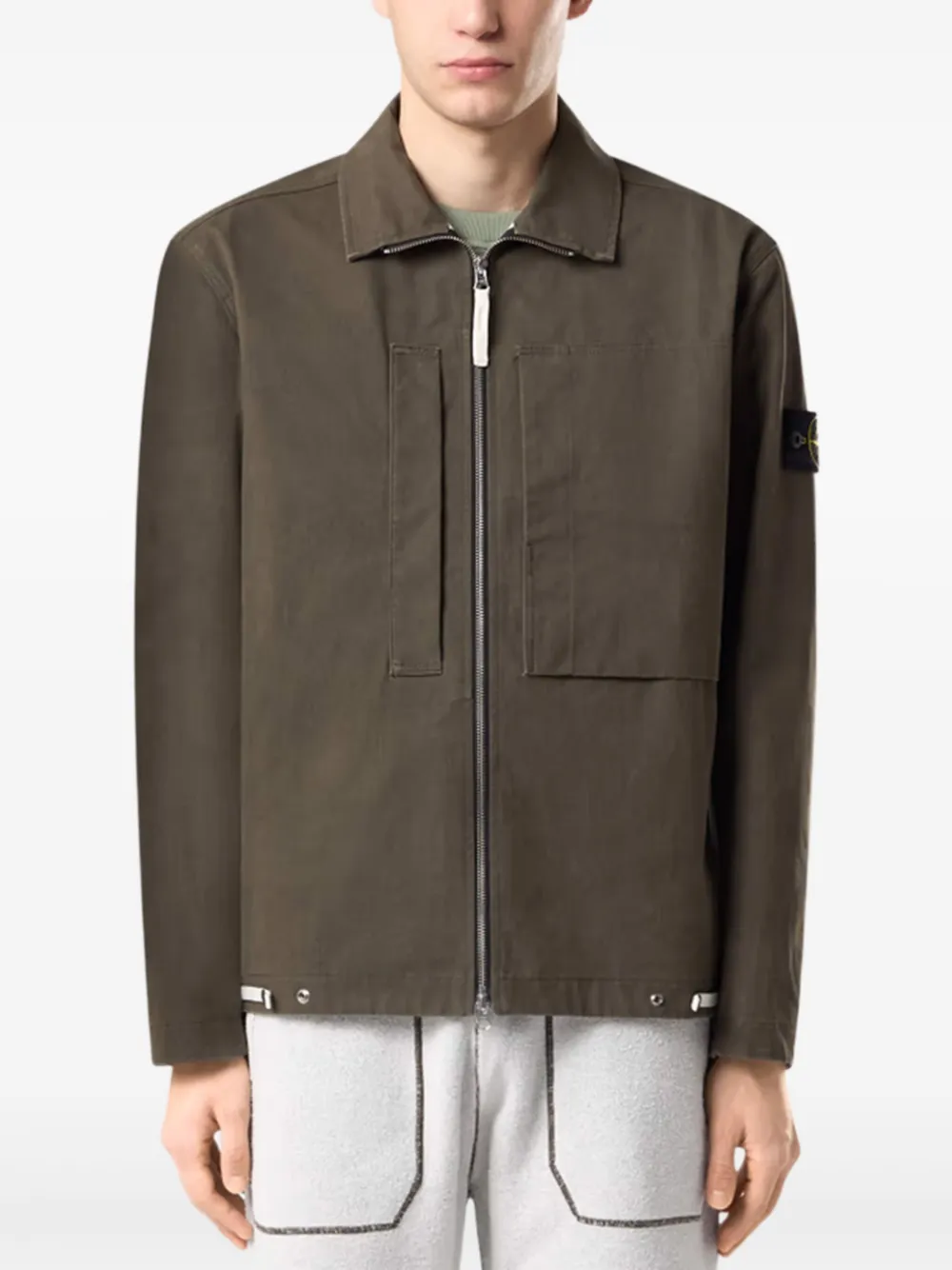 Stone Island Jack met rits Groen