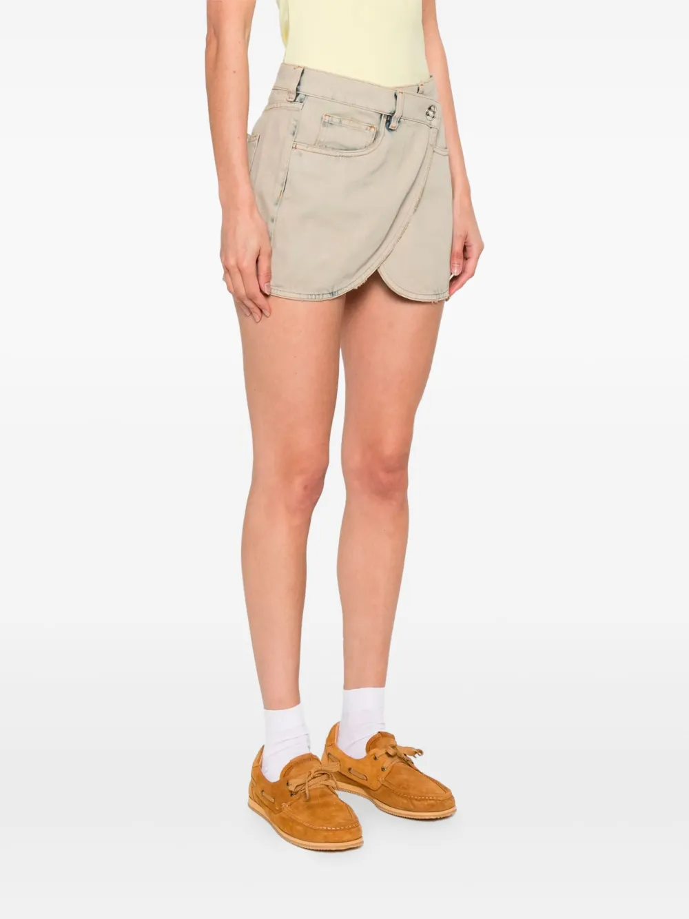 Coperni asymmetric mini skirt - Grijs