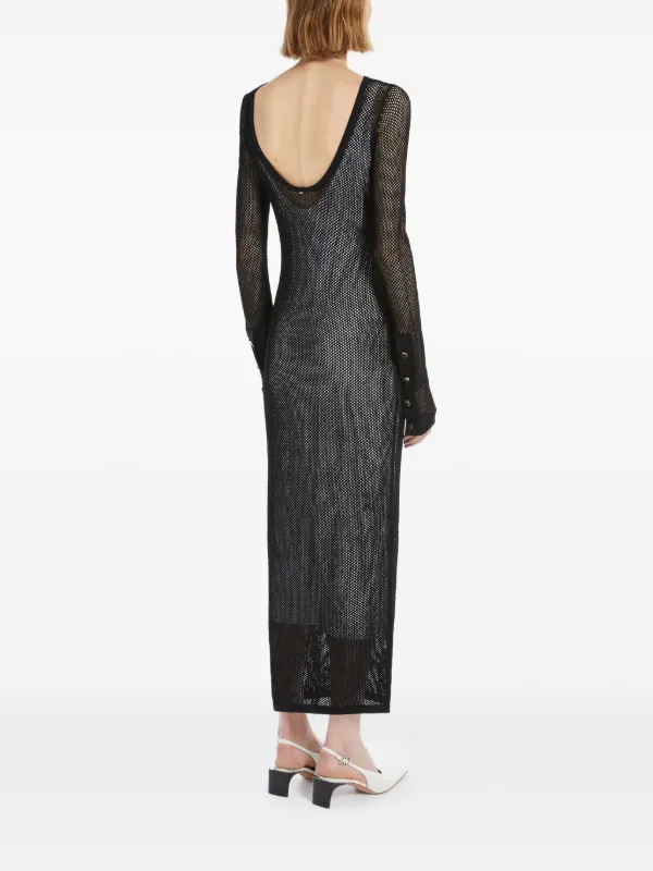 【送料&関税込】SportMax llic Mesh Dress With Cut Out Sage Mesh Halter Cut Out Tie Up Slit Maxi Dress – Hot Miami