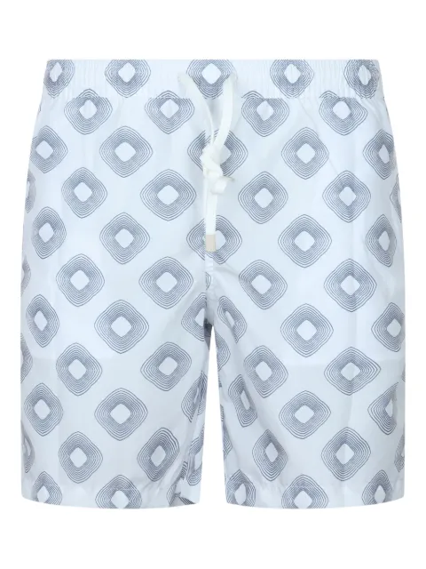 Eleventy geometric-pattern swim shorts