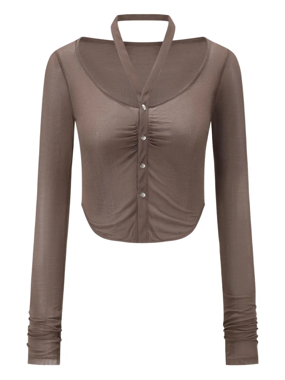 OUDE WAAG camisa con cuello halter | gris | Image 1