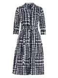 Samantha Sung geometric-print midi dress - White