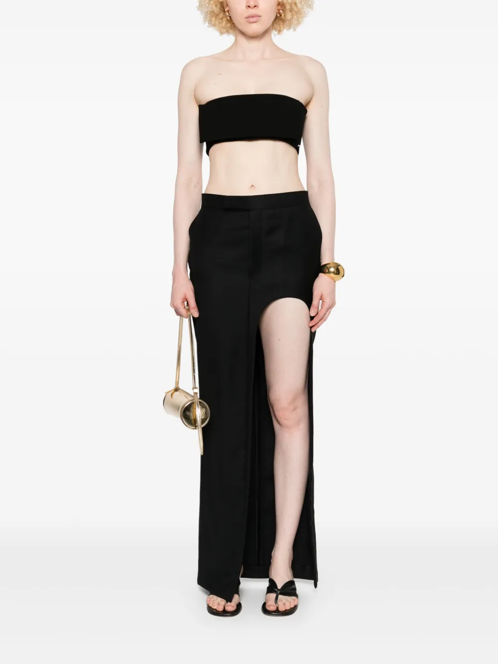 Sportmax strapless bandeau top - Zwart