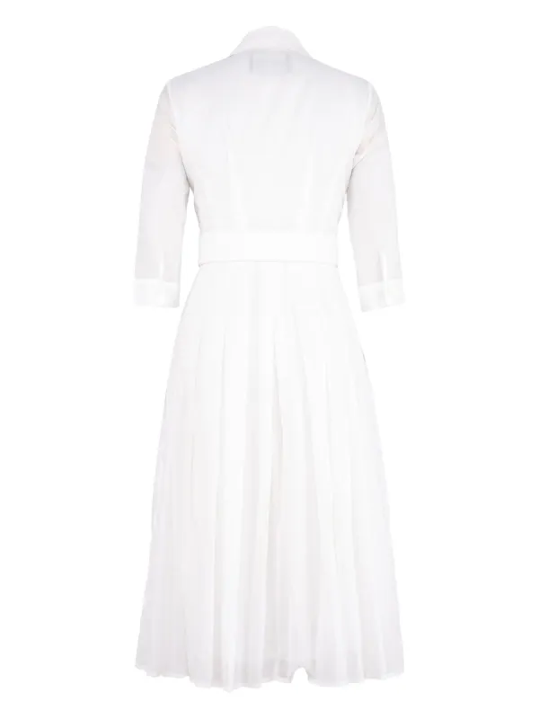 samantha sung shirt dress Samantha Sung Audrey Floral Belted Shirt Midi Dress | White