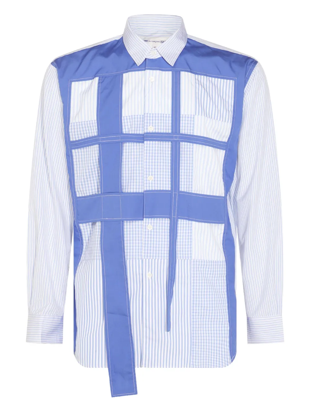 Comme des Garçons Homme Overhemd met patchwork Blauw