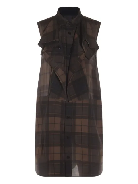 sacai vestido con motivo de cuadros
