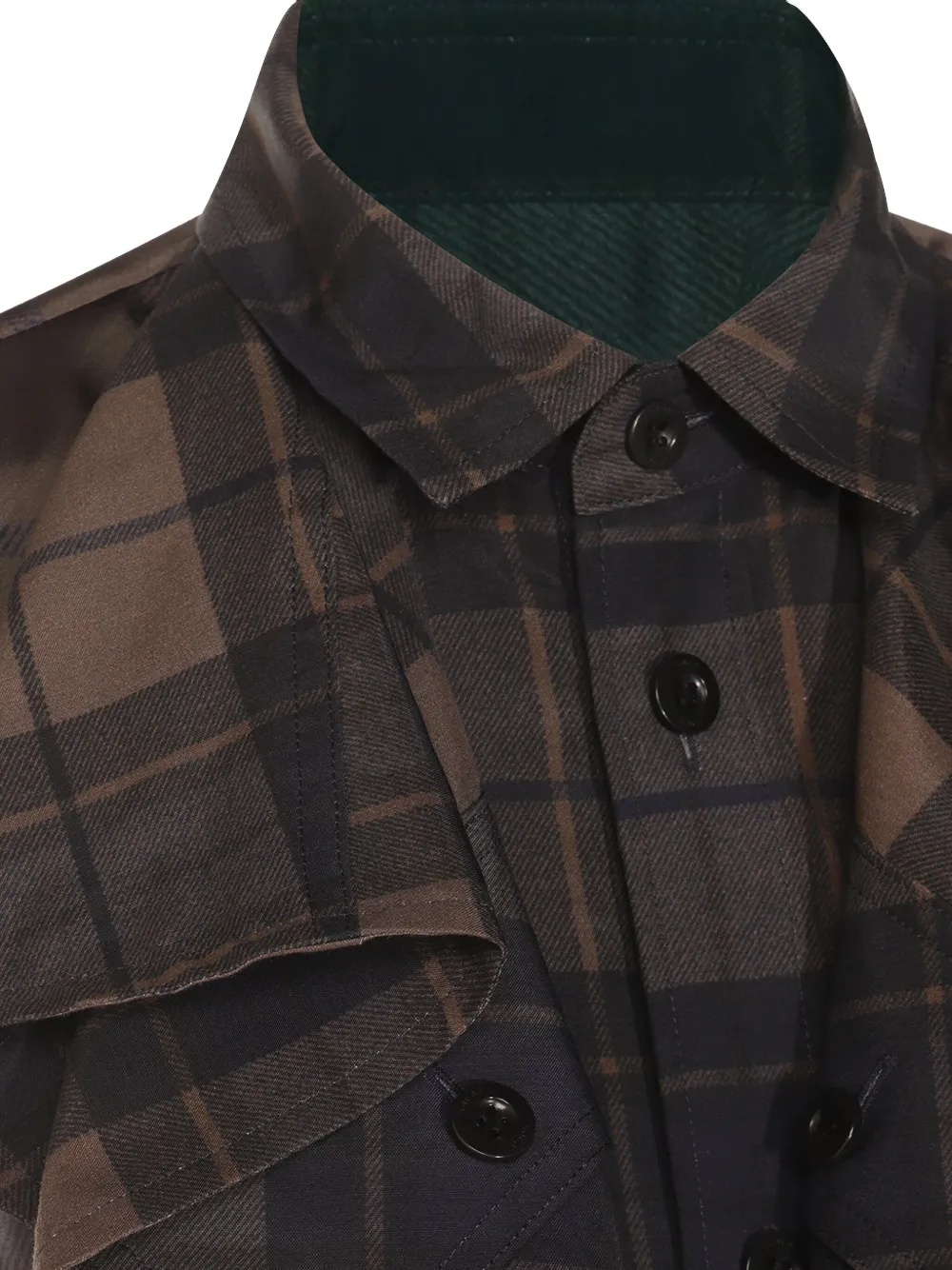 sacai Geruite jurk Bruin
