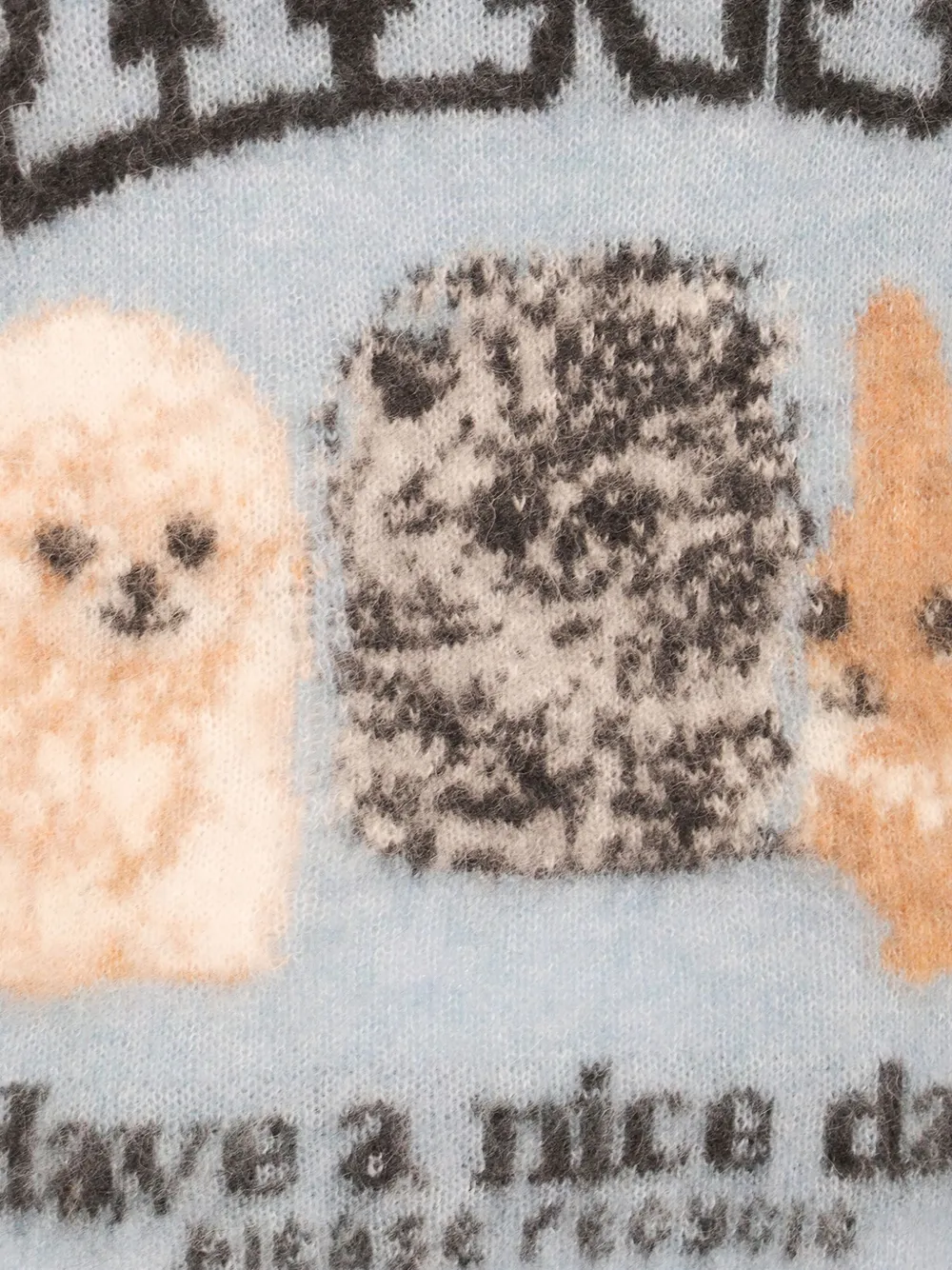 Shop Ganni Intarsia-knit Top