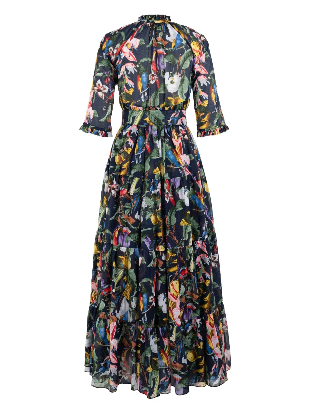 Samantha Sung Eden floral-print ruffled maxi dress - Blauw