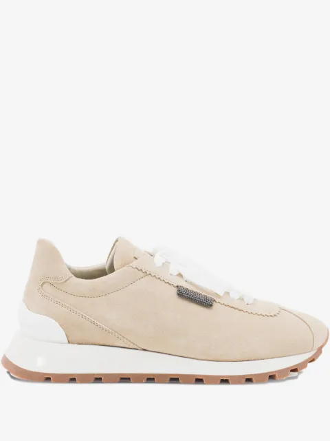 Brunello Cucinelli 모닐 디테일 스웨이드 스니커즈