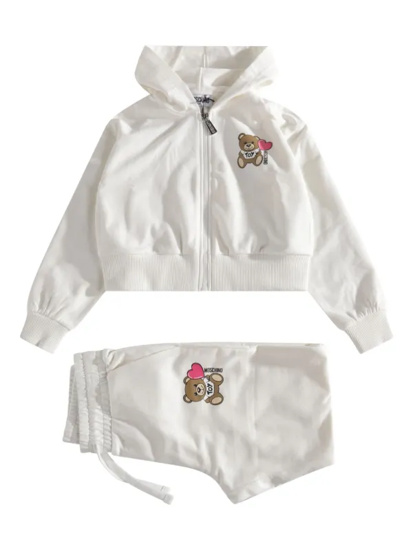 Moschino Kids Hooded Sweatsuit White FARFETCH GE