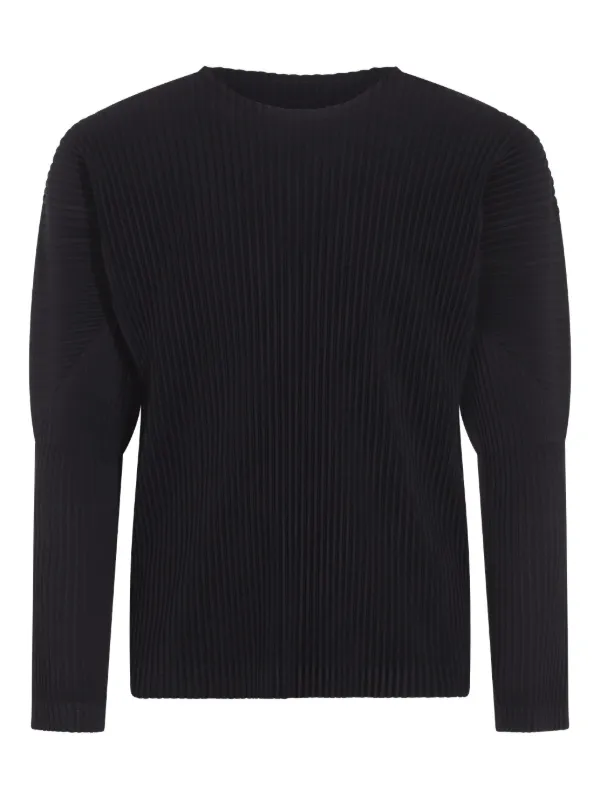 Tシャツ・カットソー HOMME PLISSE' ISSEY MIYAKE Pleated T-shirt Blue Pleated T-Shirt - Blue – Feature