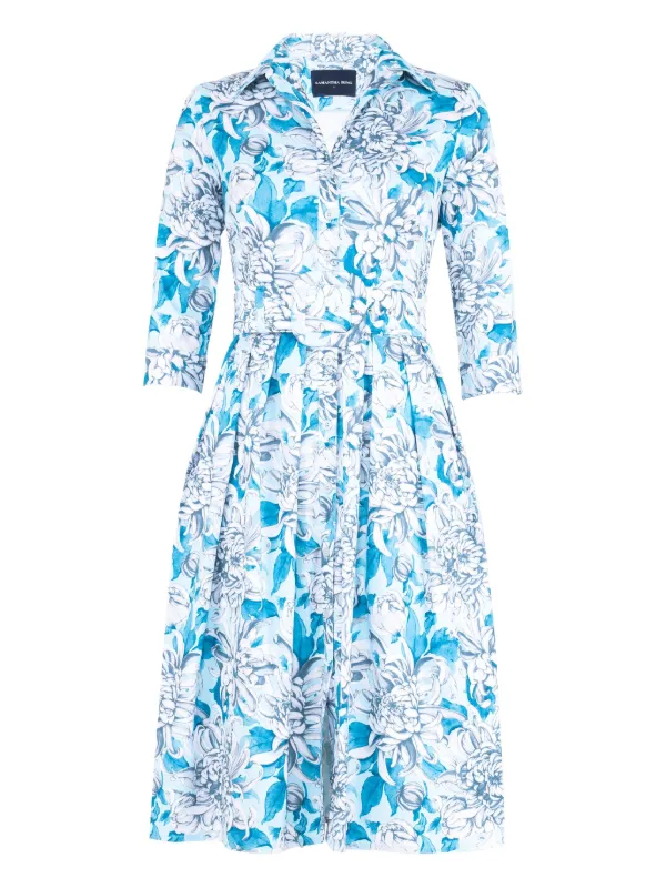 Samantha Sung Audrey Floral-print Midi Dress - Blue