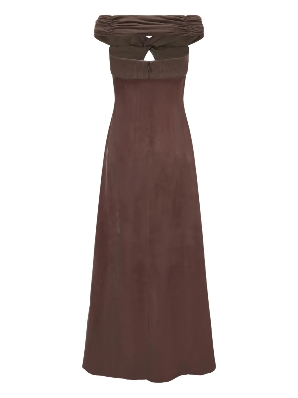 OUDE WAAG cut-out maxi dress - Bruin