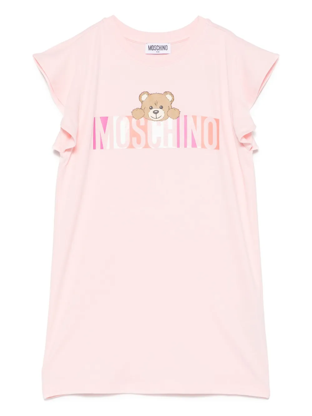 Moschino Kids Jurk met teddybeerprint Roze