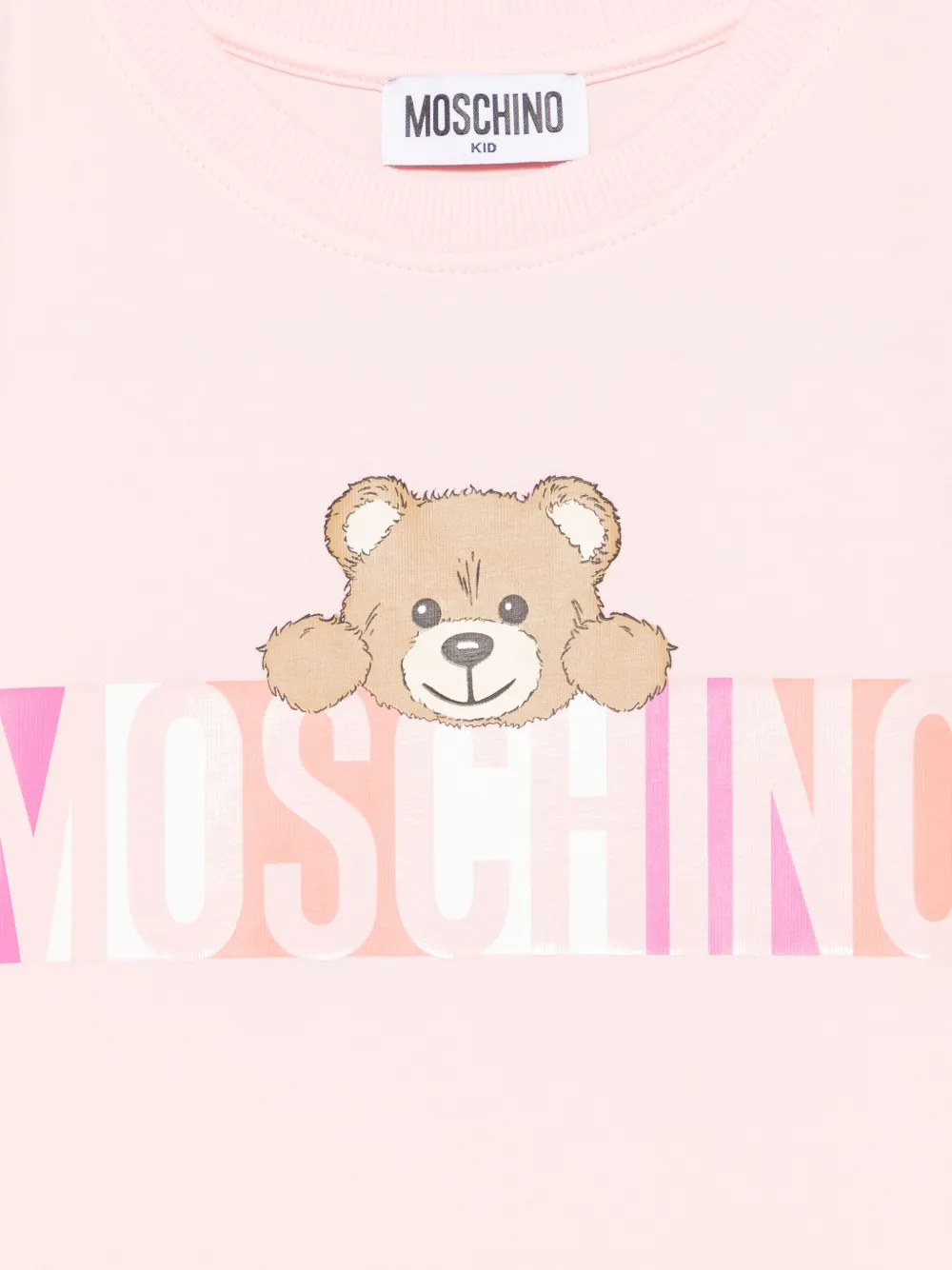 Moschino Kids Jurk met teddybeerprint Roze