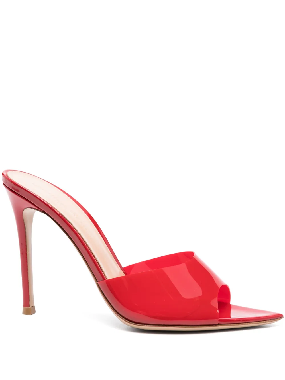 Gianvito Rossi 100mm leather heeled mules Red